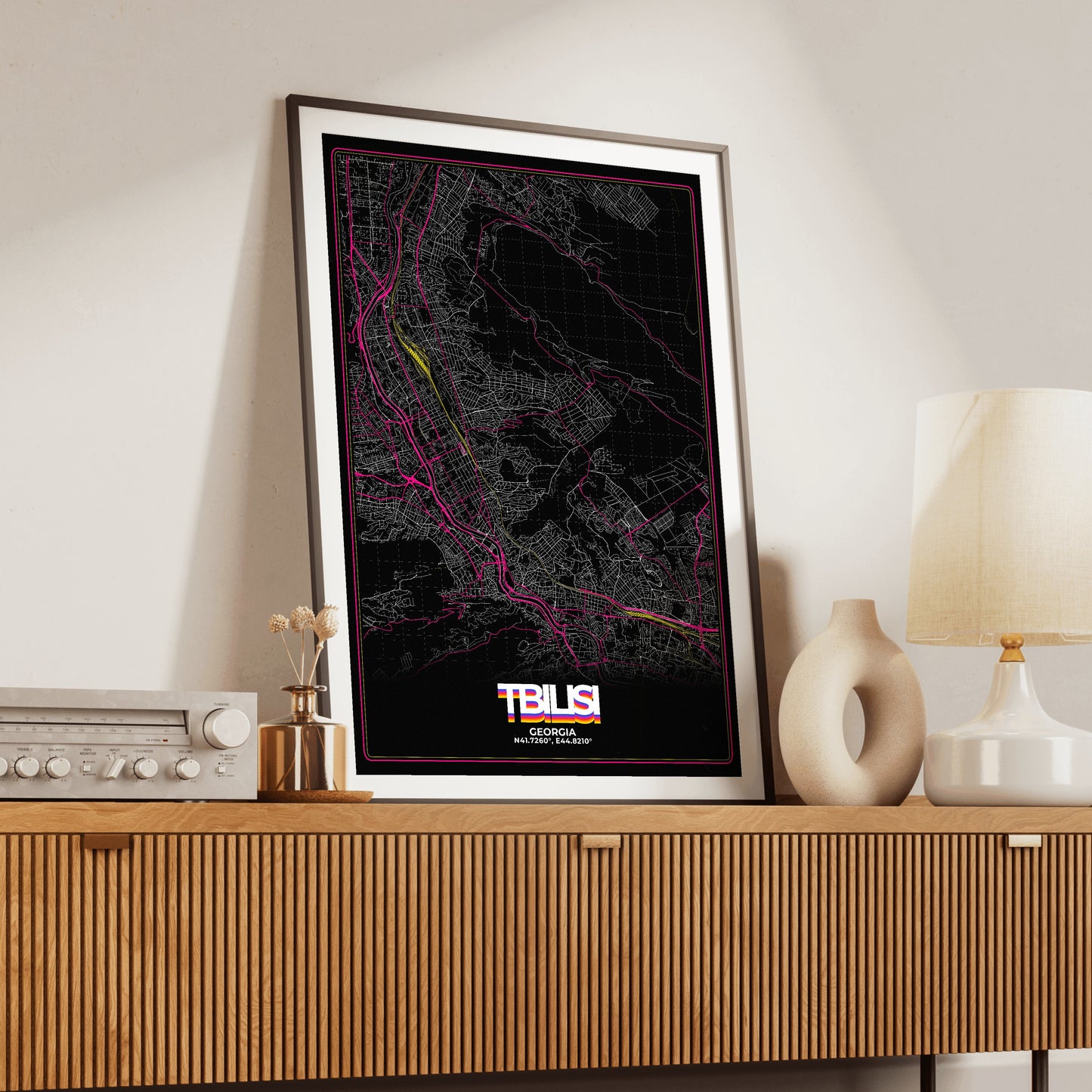 Tbilisi Retro Map Poster