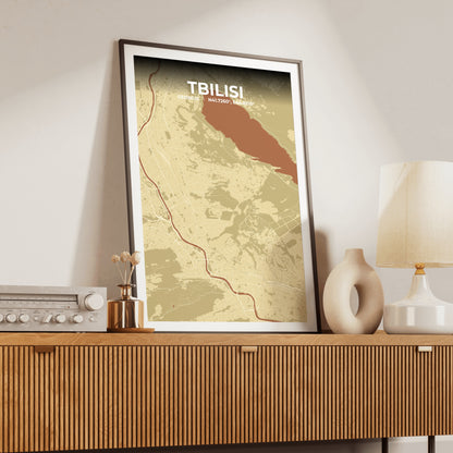 Tbilisi Ember Map Poster