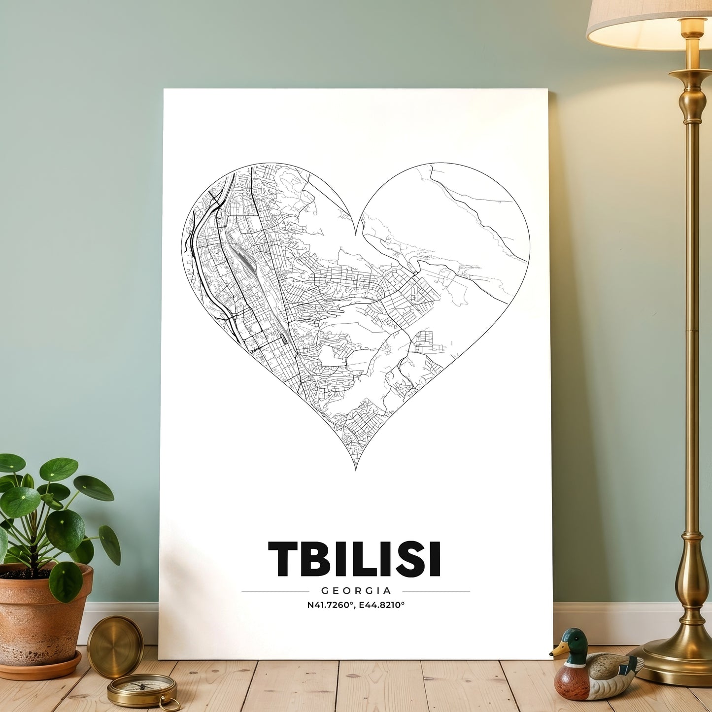 Tbilisi Heart Map Poster