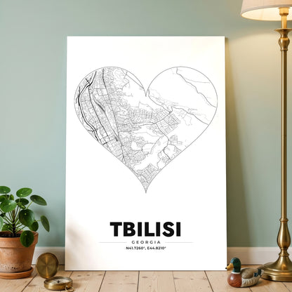 Tbilisi Heart Map Poster