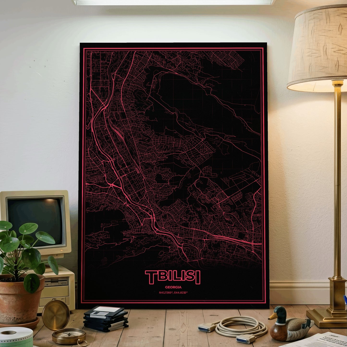 Tbilisi Phosphor Map Poster - System Alert