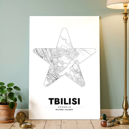Tbilisi Star Map Poster