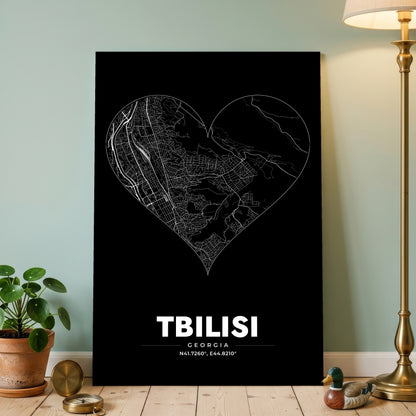 Tbilisi Heart Map Poster