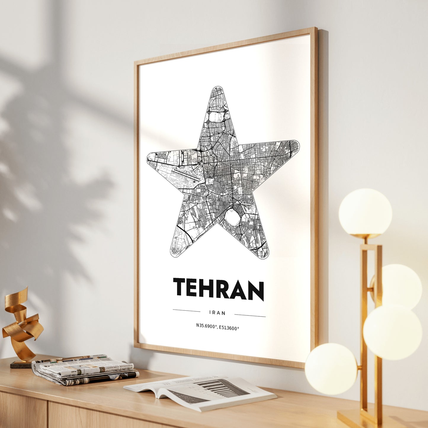 Tehran Star Map Poster