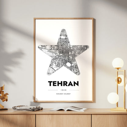 Tehran Star Map Poster