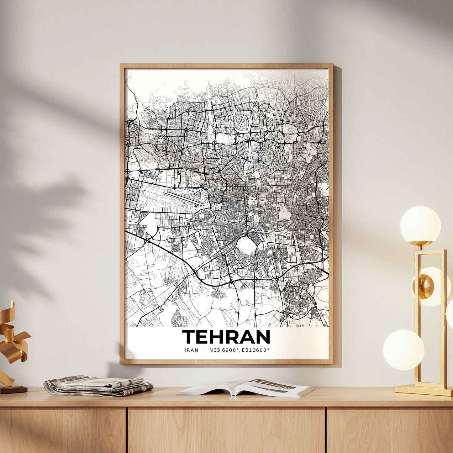 Tehran Elegant Map Poster