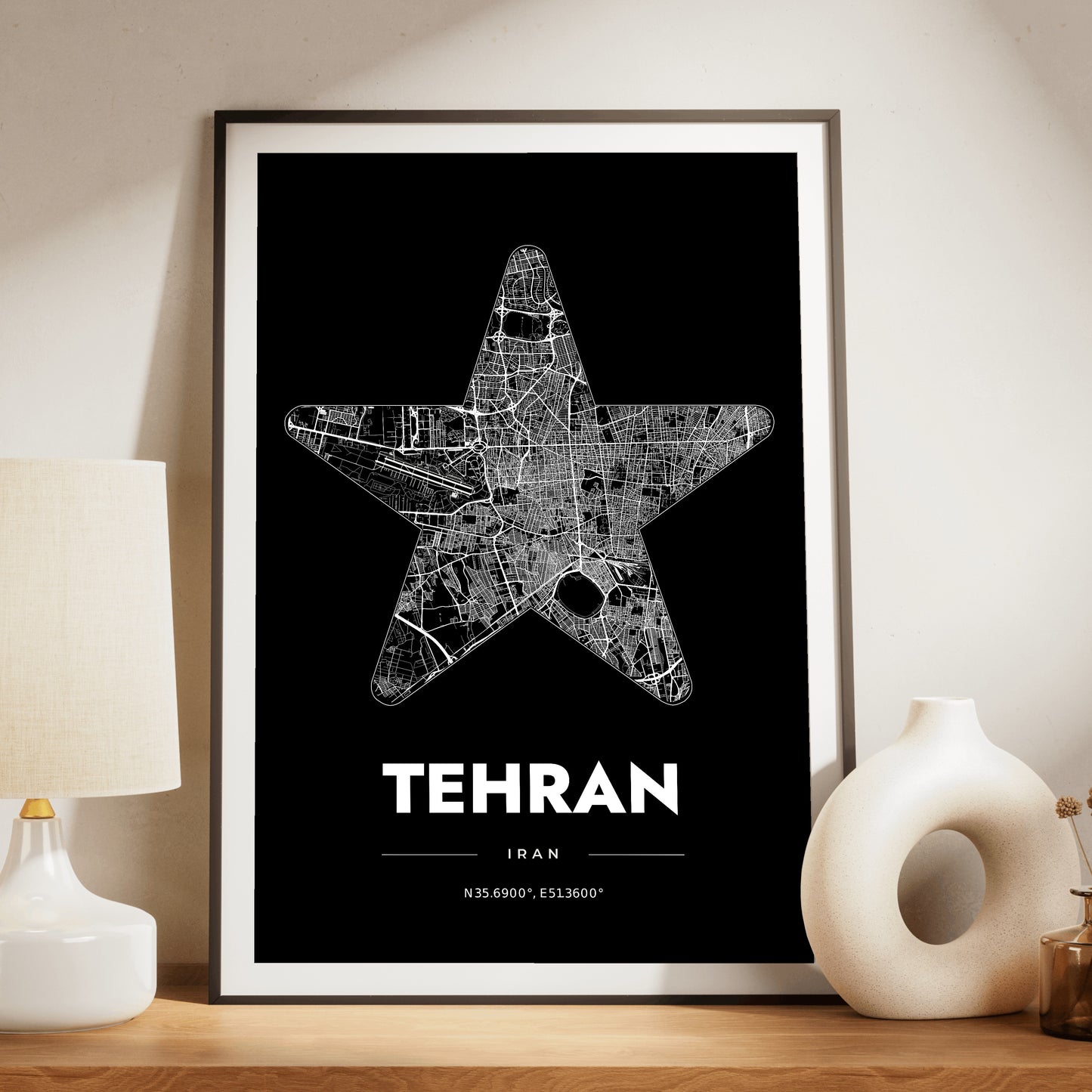 Tehran Star Map Poster