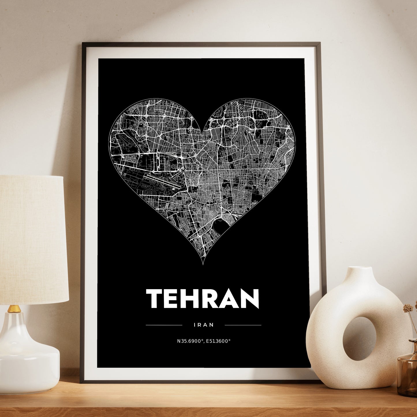 Tehran Heart Map Poster