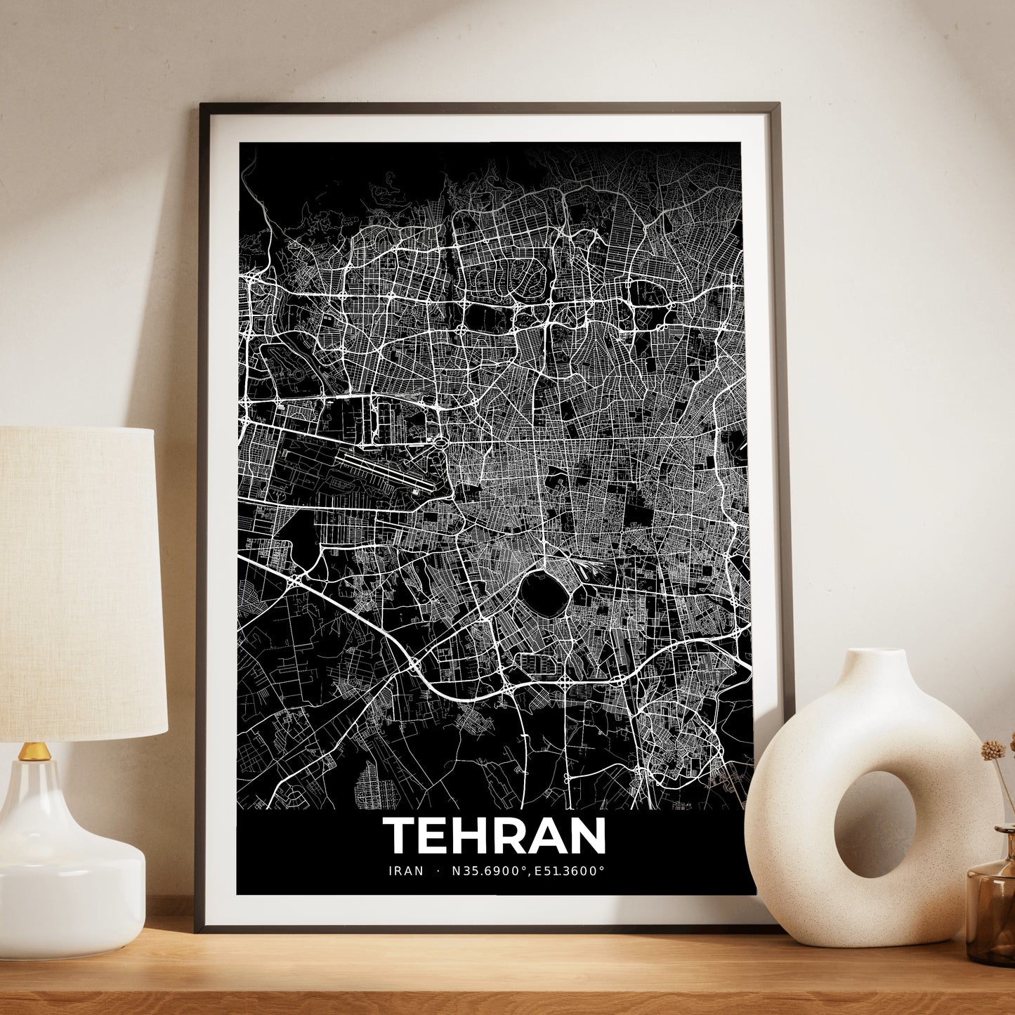 Tehran Elegant Map Poster