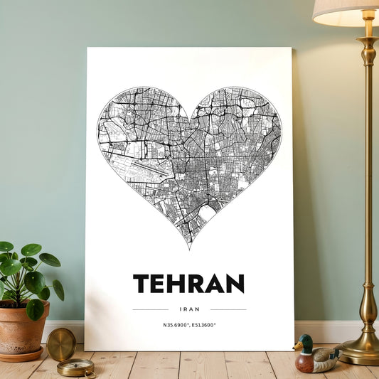 Tehran Heart Map Poster