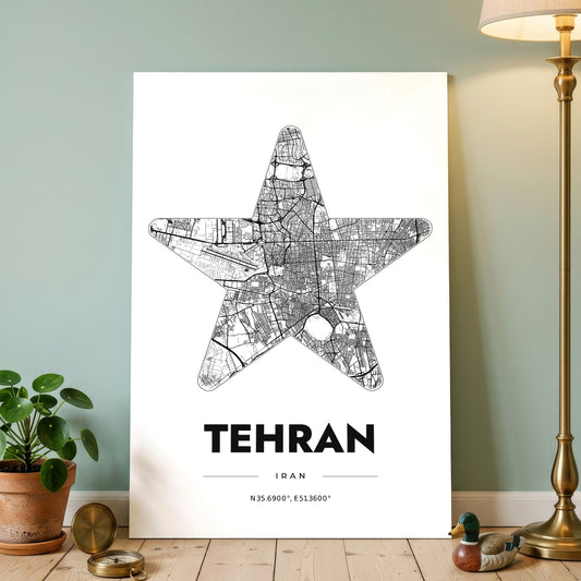 Tehran Star Map Poster