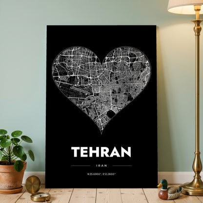 Tehran Heart Map Poster