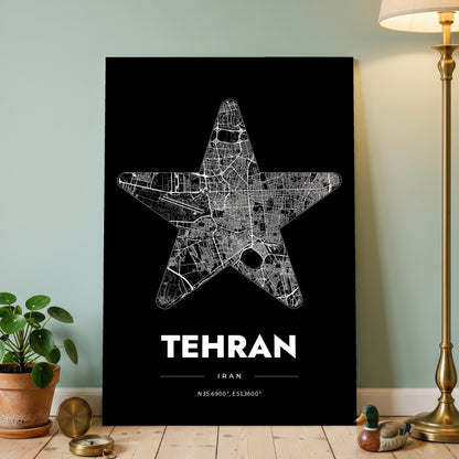 Tehran Star Map Poster