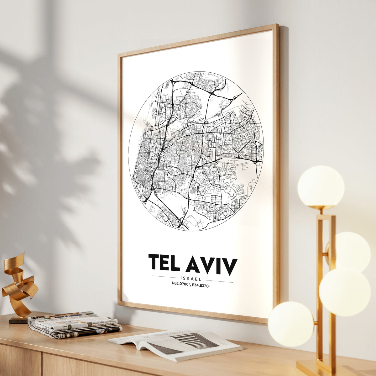 Tel Aviv Spot Map Poster