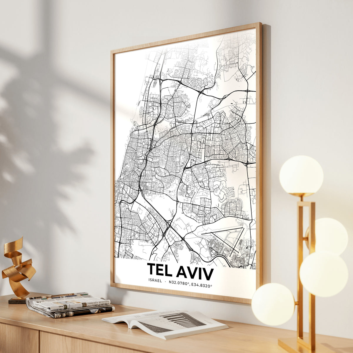 Tel Aviv Elegant Map Poster
