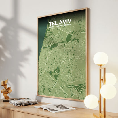 Tel Aviv Clay Map Poster