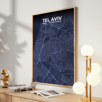 Tel Aviv Tide Map Poster