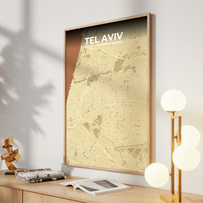 Tel Aviv Ember Map Poster