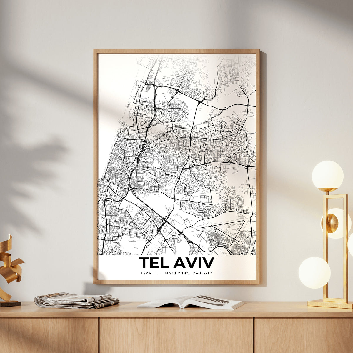 Tel Aviv Elegant Map Poster
