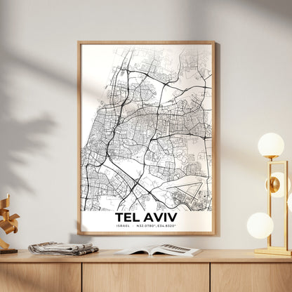 Tel Aviv Elegant Map Poster