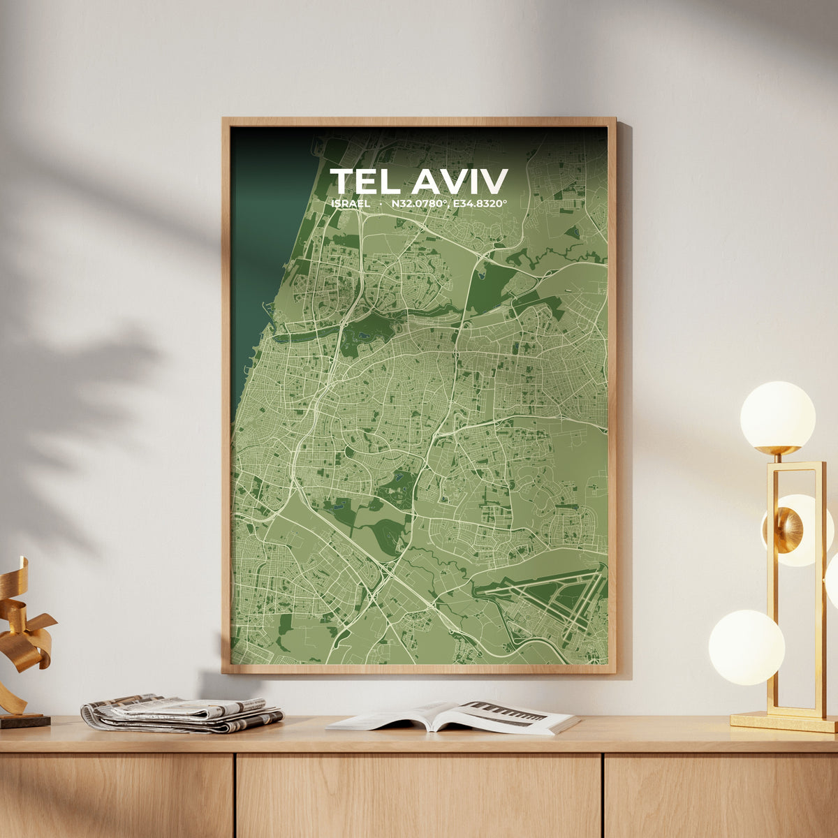 Tel Aviv Clay Map Poster