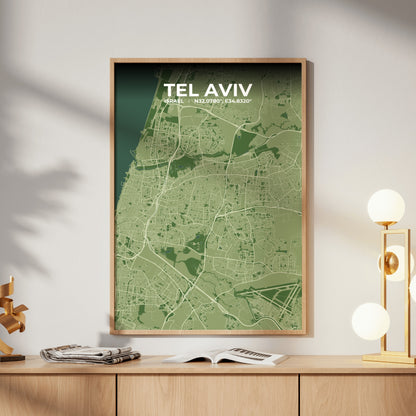Tel Aviv Clay Map Poster