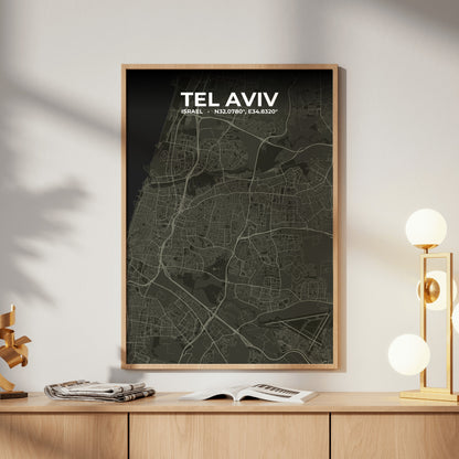 Tel Aviv Sable Map Poster