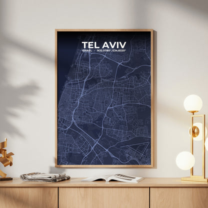 Tel Aviv Tide Map Poster