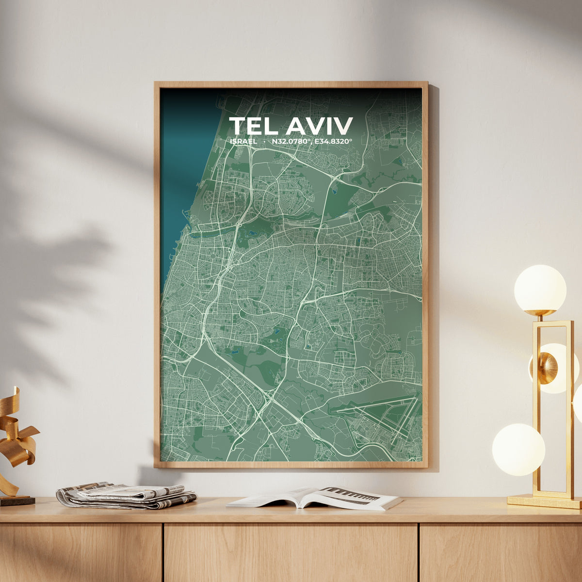 Tel Aviv Mist Map Poster