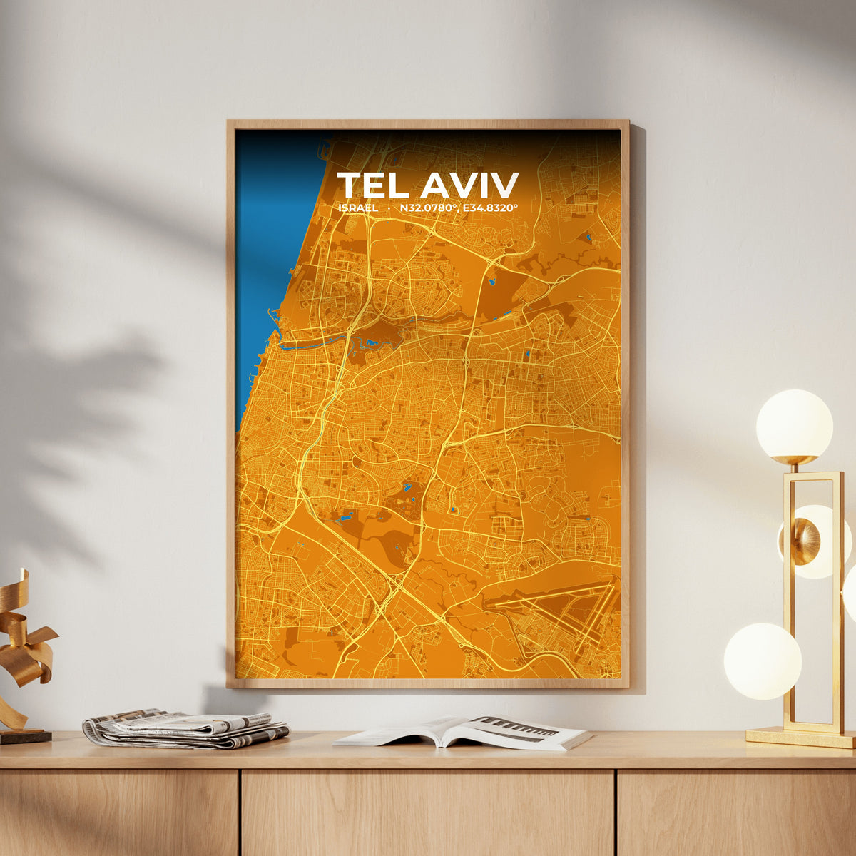Tel Aviv Scorch Map Poster