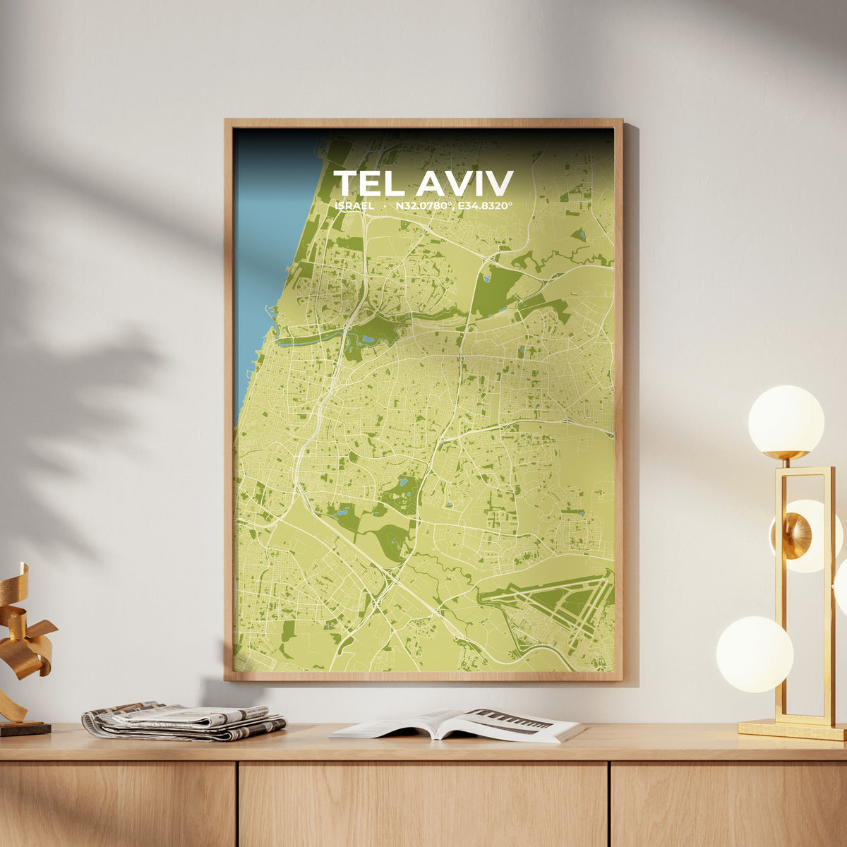 Tel Aviv Fern Map Poster