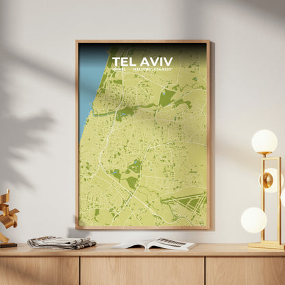 Tel Aviv Fern Map Poster