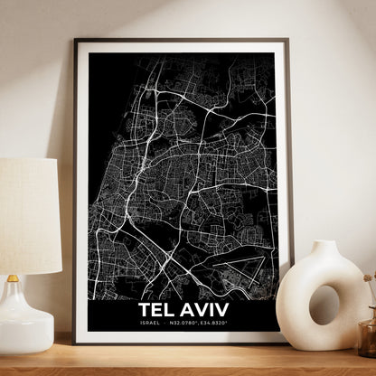 Tel Aviv Elegant Map Poster