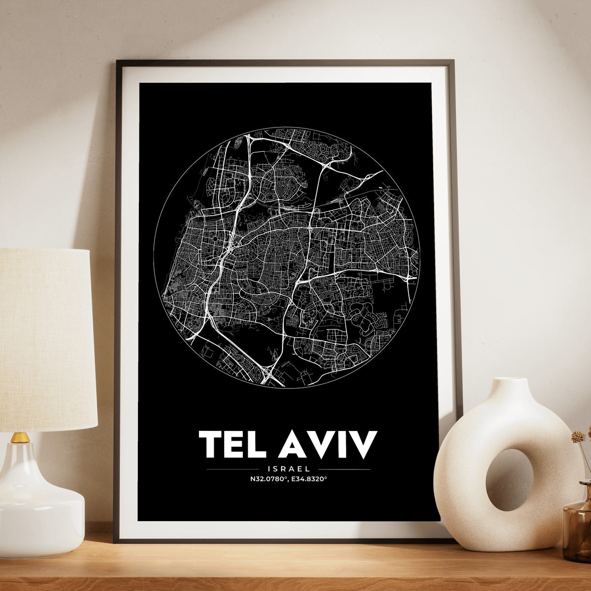 Tel Aviv Spot Map Poster