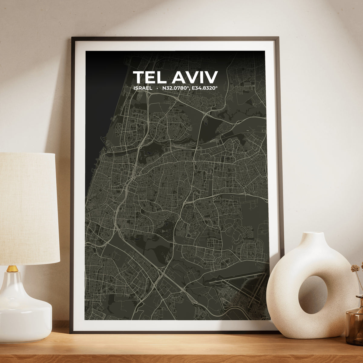 Tel Aviv Sable Map Poster