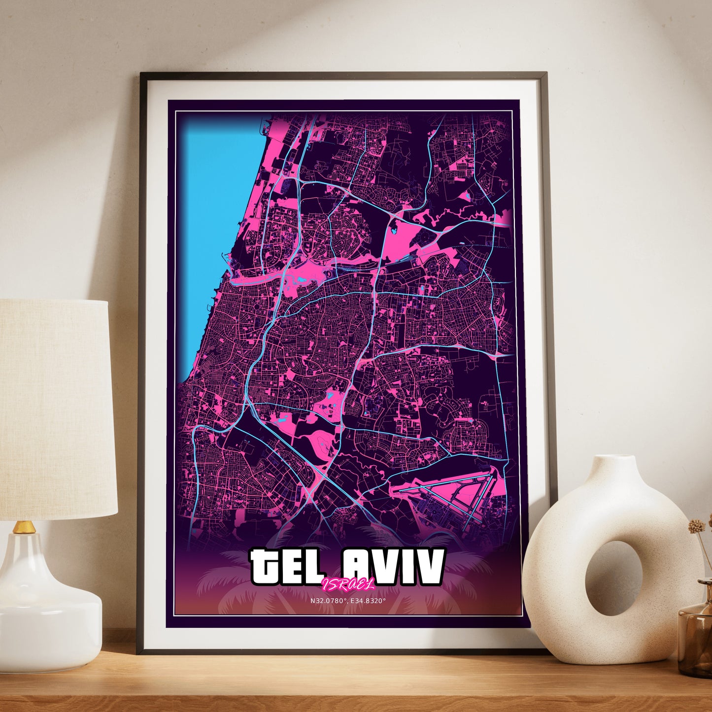 Tel Aviv GTA Map Poster
