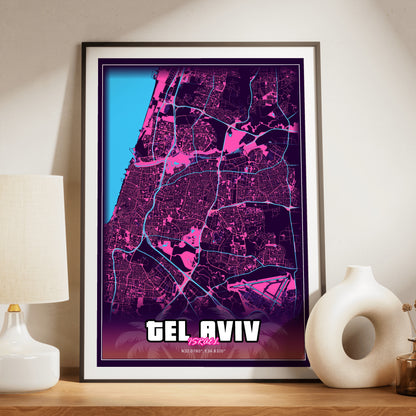 Tel Aviv GTA Map Poster