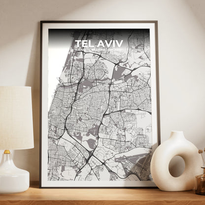 Tel Aviv Ash Map Poster