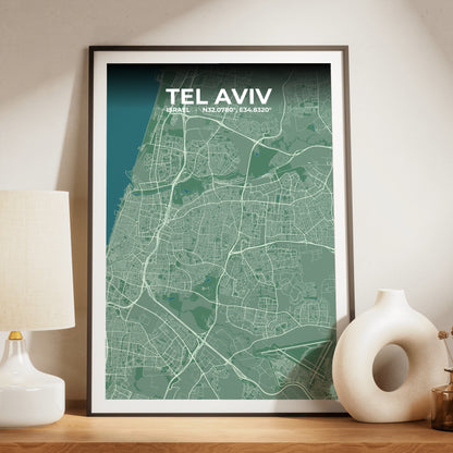 Tel Aviv Mist Map Poster