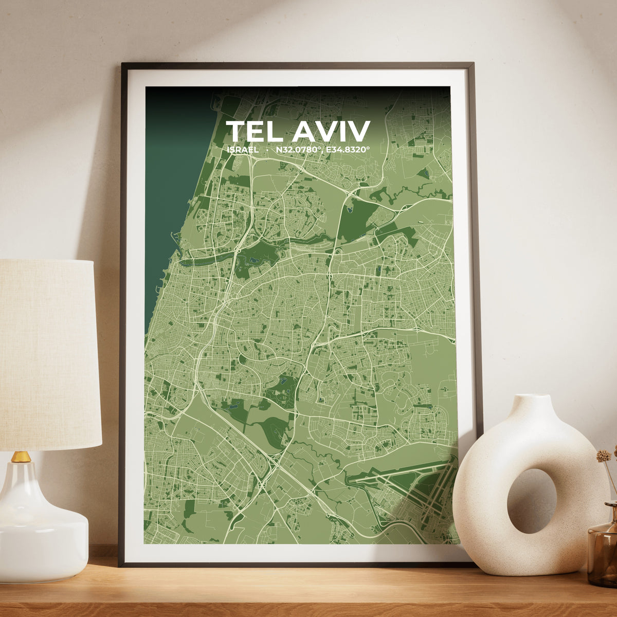 Tel Aviv Clay Map Poster