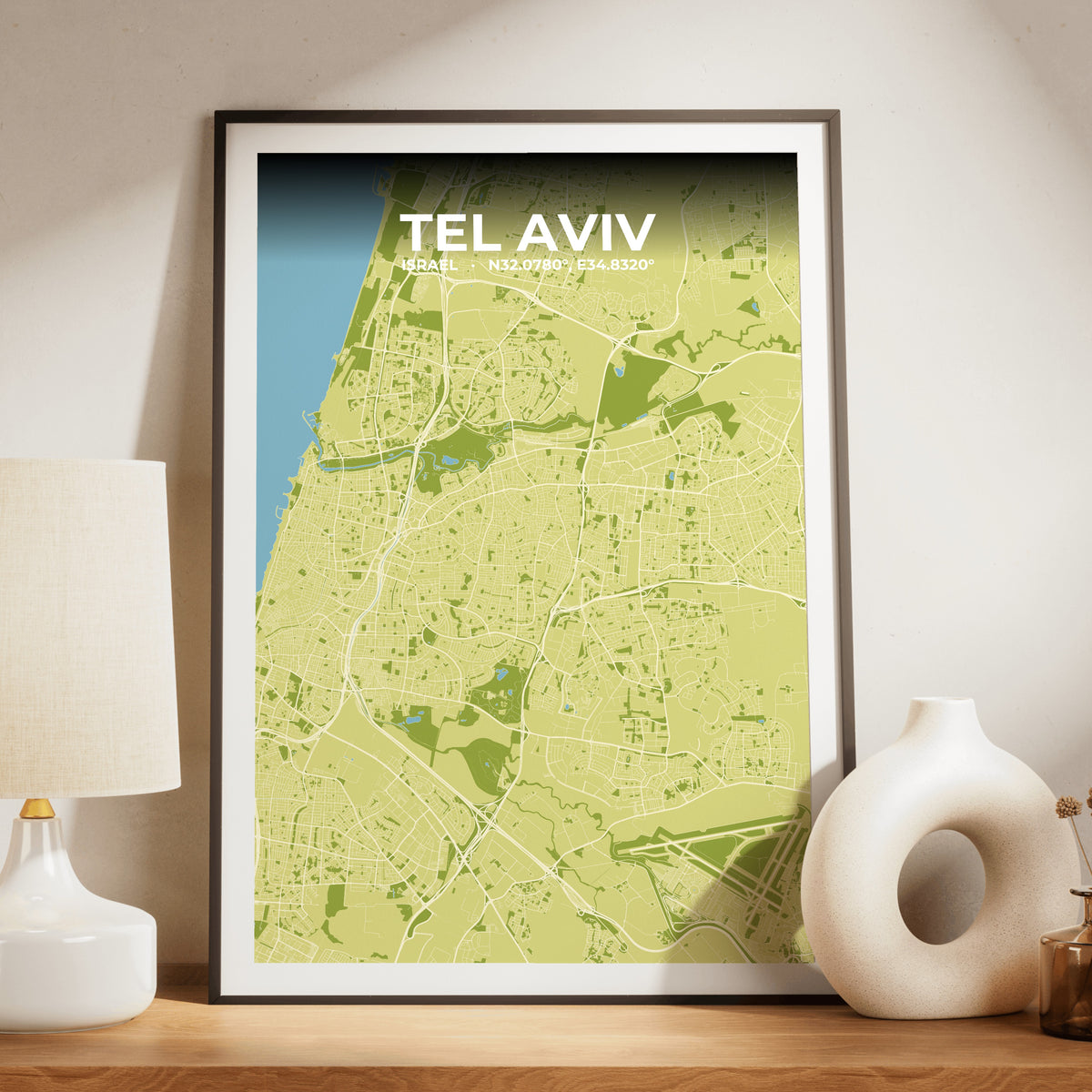 Tel Aviv Fern Map Poster