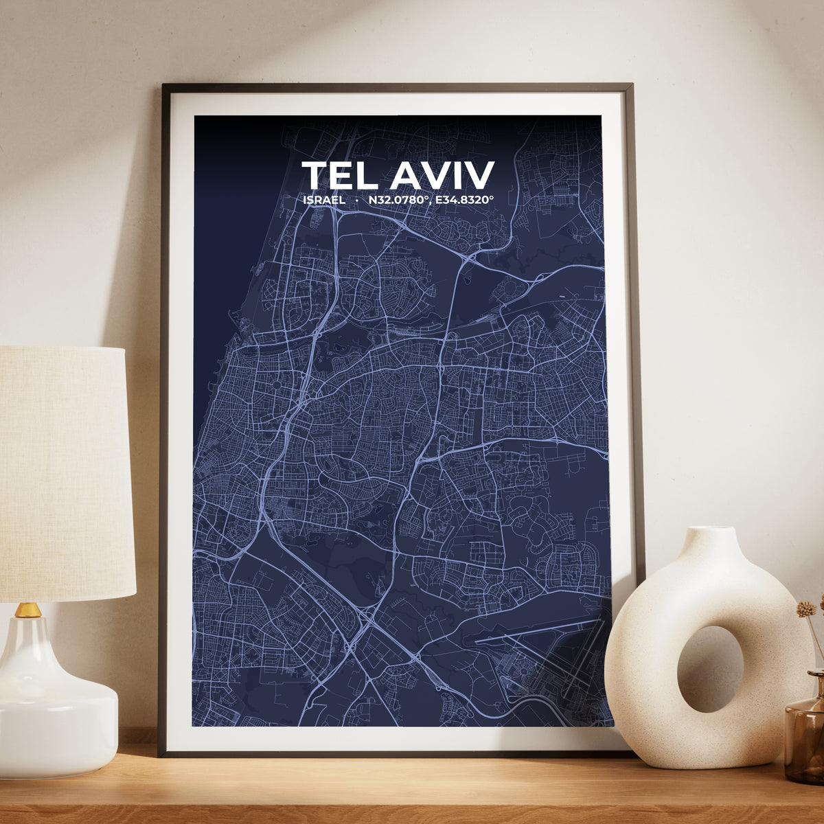 Tel Aviv Tide Map Poster