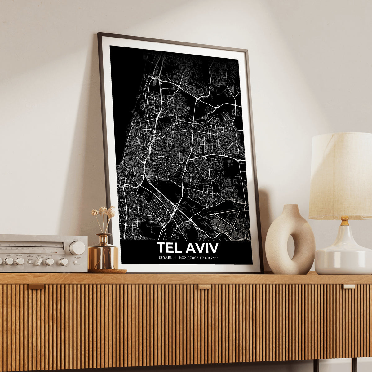 Tel Aviv Elegant Map Poster