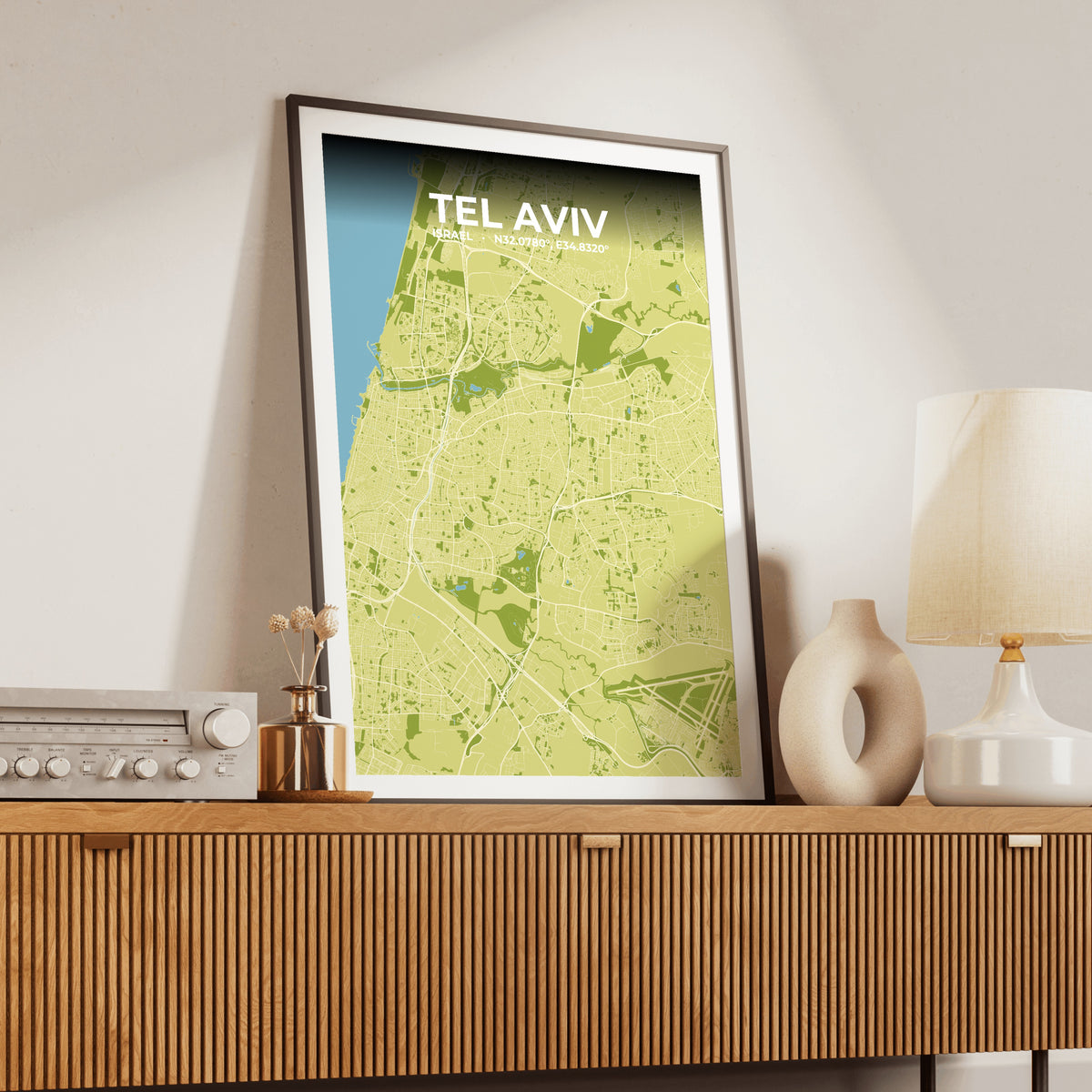 Tel Aviv Fern Map Poster