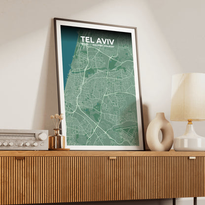 Tel Aviv Mist Map Poster