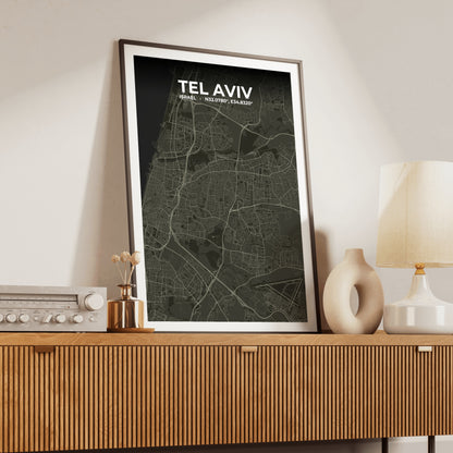 Tel Aviv Sable Map Poster