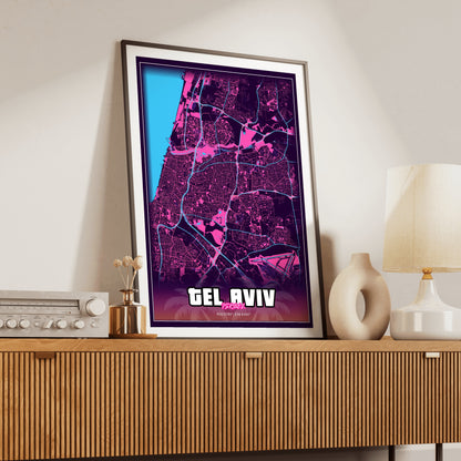 Tel Aviv GTA Map Poster