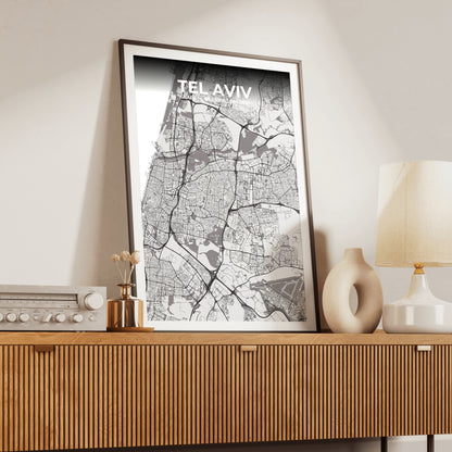 Tel Aviv Ash Map Poster