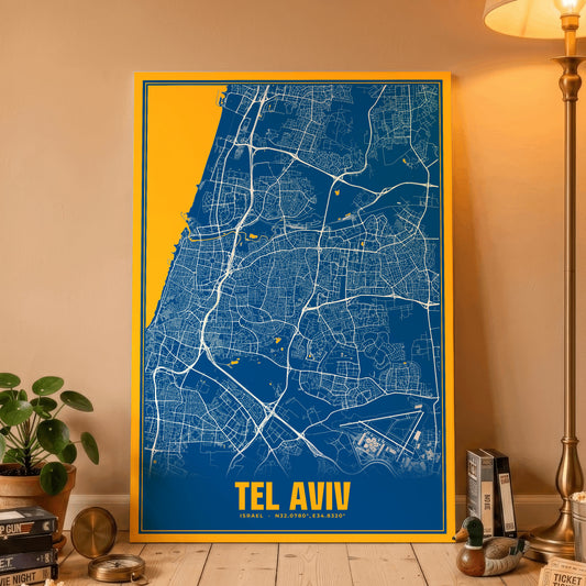 Tel Aviv Blockbuster Map Poster