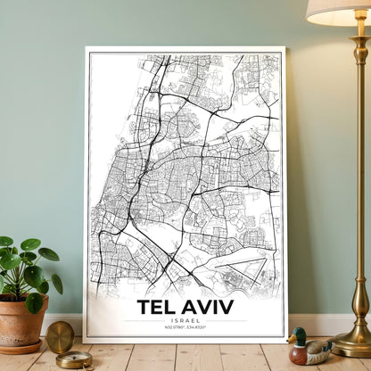 Tel Aviv Modern Map Poster